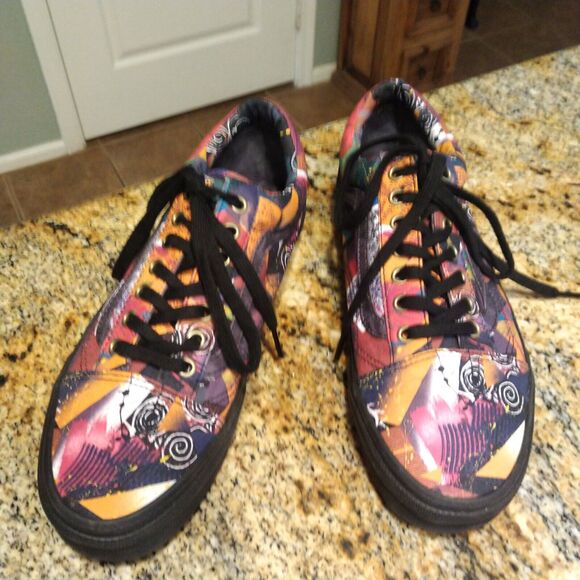 Vans Old Skool Low Abstract Multicolor Skate Shoes Men's Size 10 721454 - Picture 3 of 12